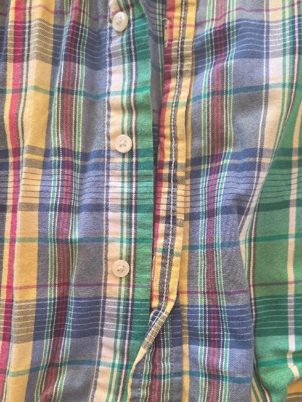 Ralph Lauren Plaid Button-Down Shirt in Yellow, Green & Blue
